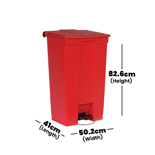 rubbermaid 87l step on legacy container red