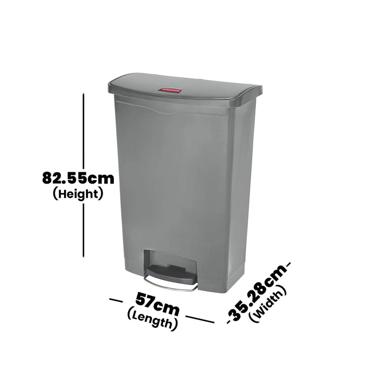 rubbermaid 90l slim jim step on pedal bin grey