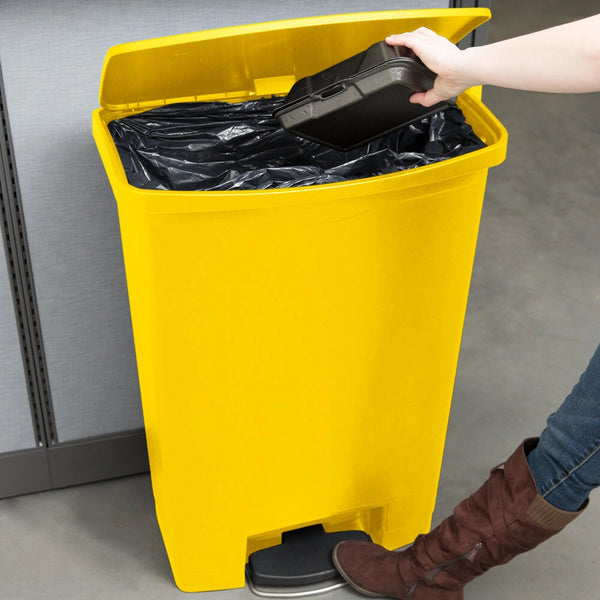 rubbermaid 90l slim jim step on pedal bin yellow