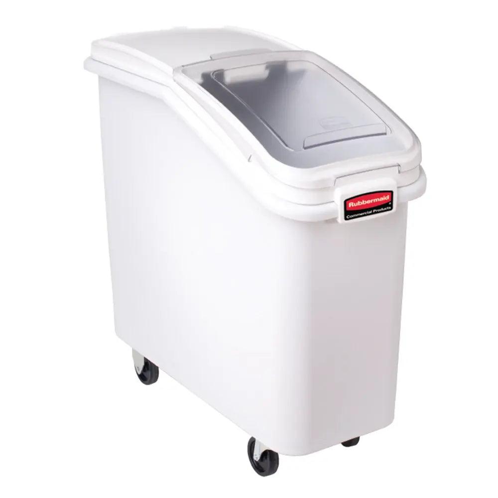 rubbermaid fg360088wht plastic ingredient bin 96l with lid 13 1 8 29 1 10 28 inches