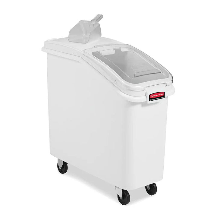 rubbermaid fg360088wht plastic ingredient bin 96l with lid 13 1 8 29 1 10 28 inches