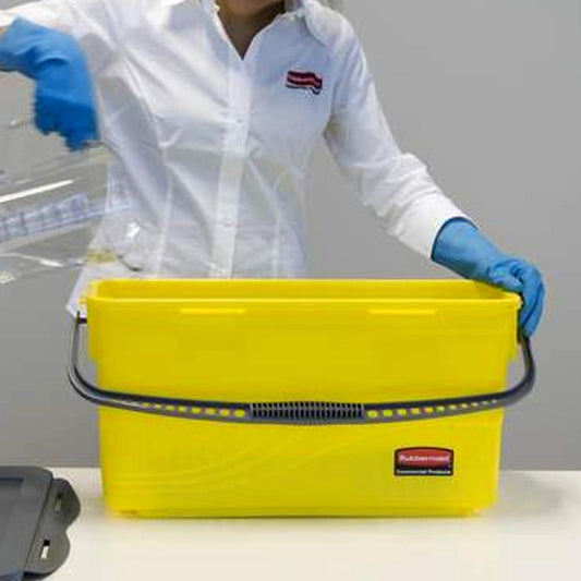 rubbermaid hygen polypropylene charging bucket yellow
