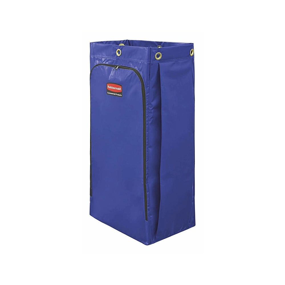 rubbermaid janitorial cleaning cart vinyl bag 128l blue