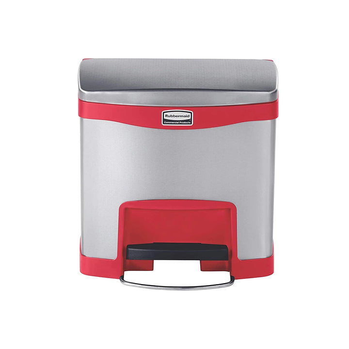 rubbermaid stainless steel slim jim 15l pedal bin red