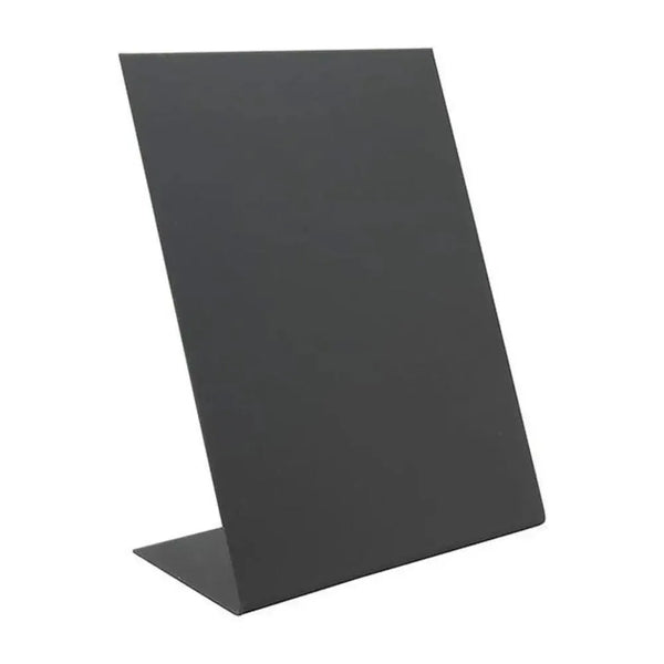 Securit® Tabletop Chalkboard L Sign, Acrylic Chalkboard Stand Vertical A5 H 21.5 x W 15 x D 8.5 cm, Set of 3 Black