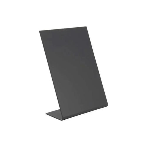 Securit® Tabletop Chalkboard L Sign, Acrylic Chalkboard Stand Vertical A6 H 15.5 x W 10.5 x D 5 cm, Set of 3 Black