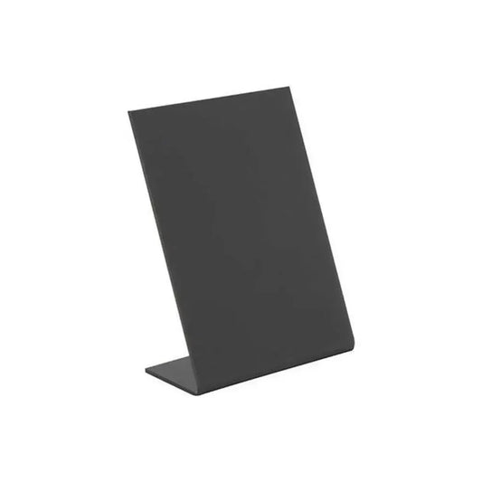 Securit® Tabletop Chalkboard L Sign, Acrylic Chalkboard Stand Vertical A7 H 11.5 x W 7.5 x D 4.5 cm, Set of 5 Black