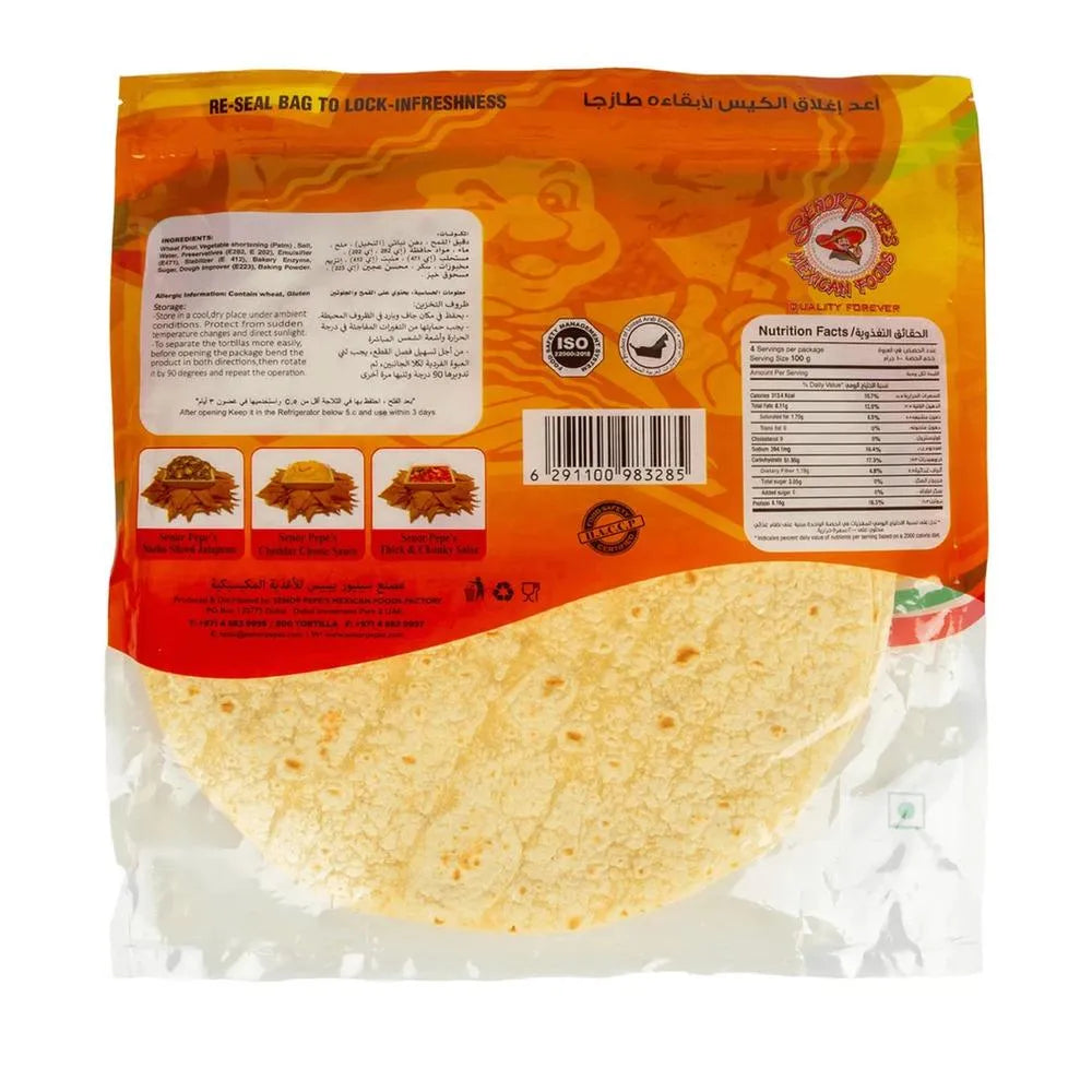 Senor Pepe's 10" Flavored Flour Frozen Tortillas, 10 x 1 DOZ