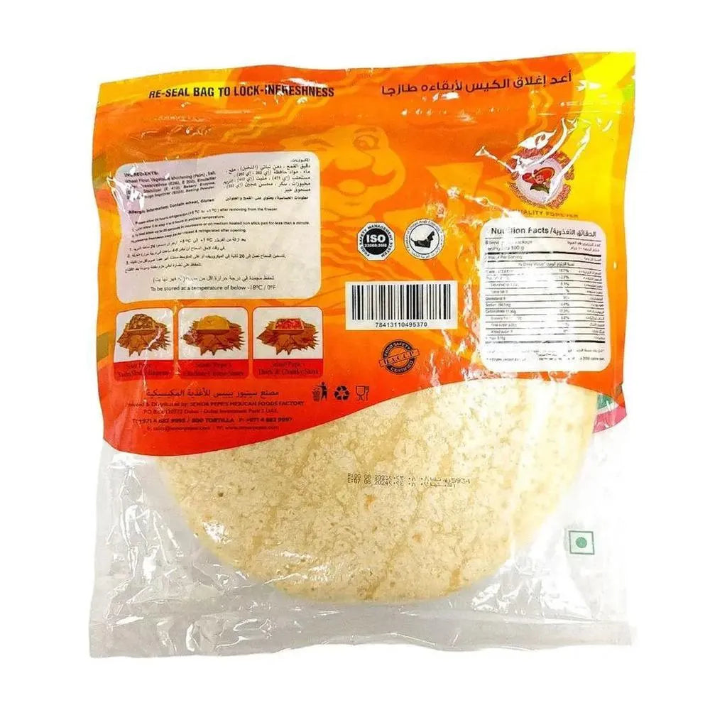 Senor Pepe's 10" Pressed Flour Frozen Tortillas, 10 x 1 DOZ