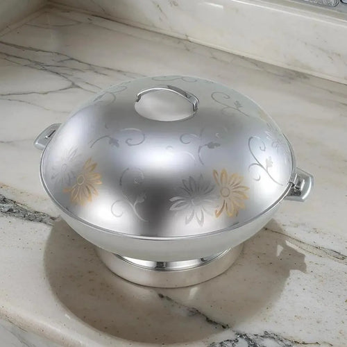 Shayna Stainless Steel Hot Pot Gold Flower, 8000 ml