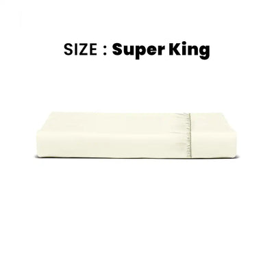 ths giza cotton super king fitted bed sheet ivory