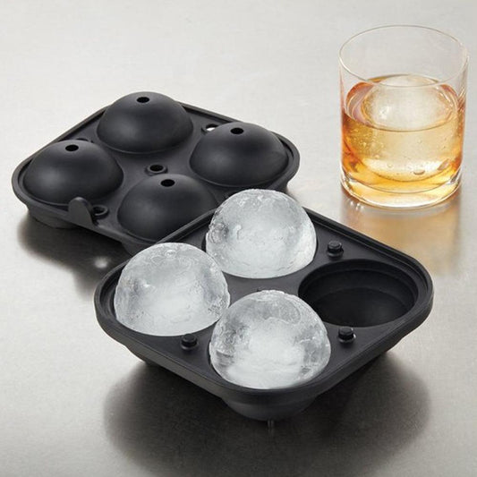 THS BAH1003 Cocktail Ice Ball Mould 4 Spheres Flexible silicone - HorecaStore