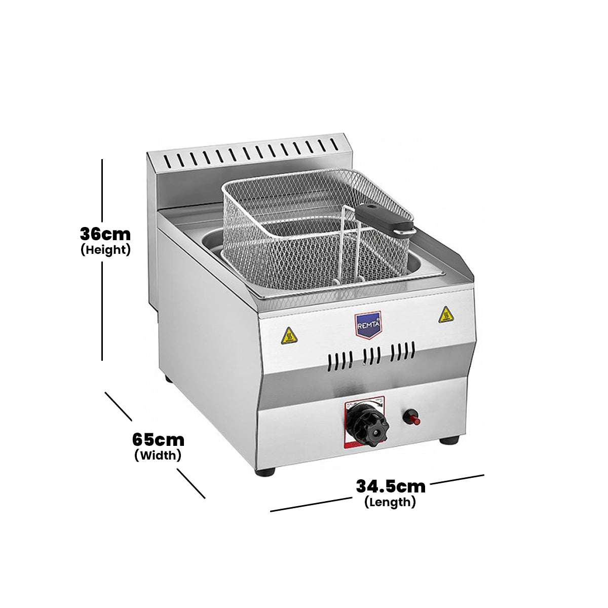 Remta Single Gas Fryer 8 liters Tub and Basket