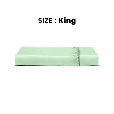 ths giza cotton king fitted bed sheet slit green