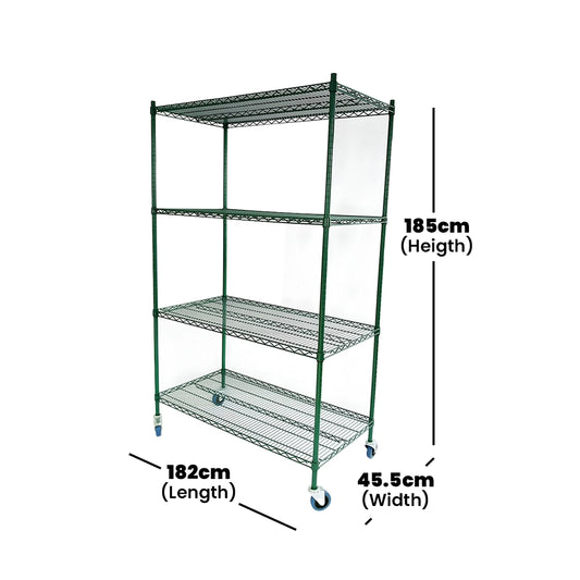 Casifit 1872pew Epoxy Wire Shelving Unit, 182 x 45.5 x 185 cm