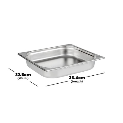 Viraj Stainless Steel GN 2/4 Pan, Height 6.5cm