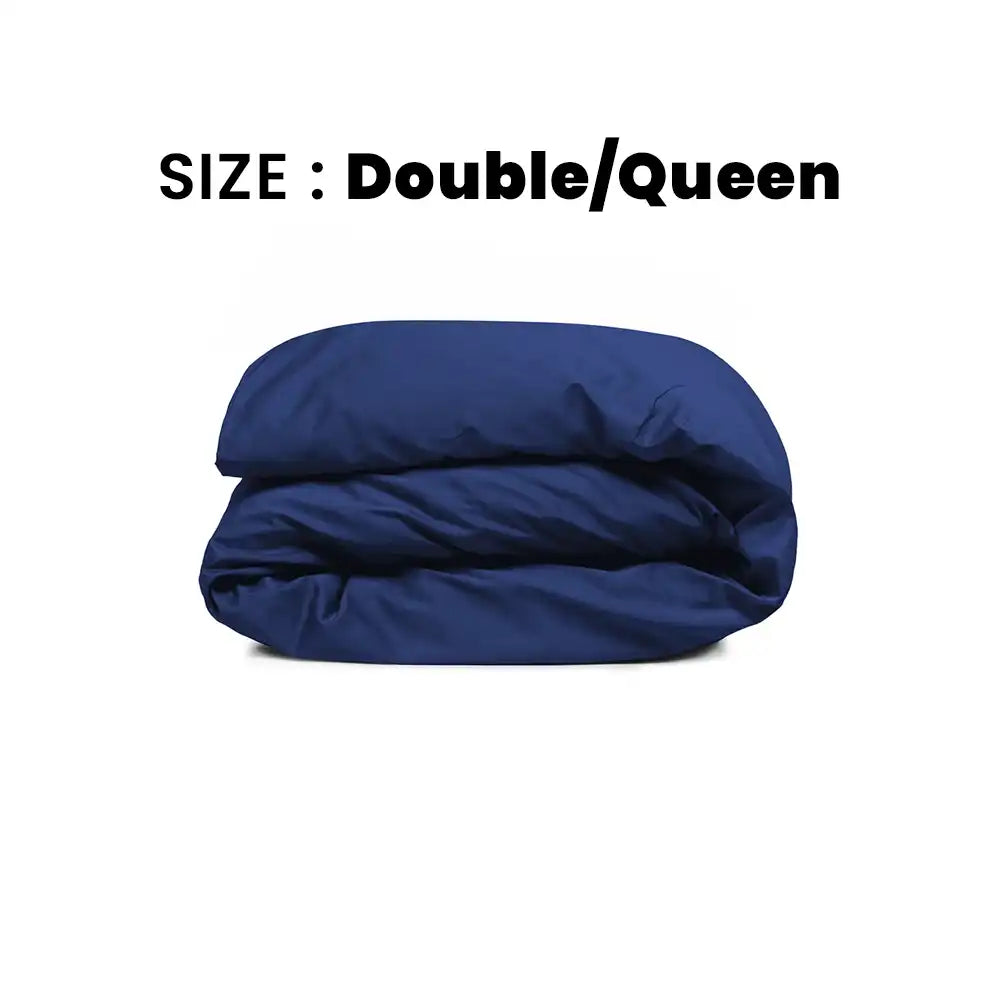 ths giza cotton double queen duvet cover indigo blue