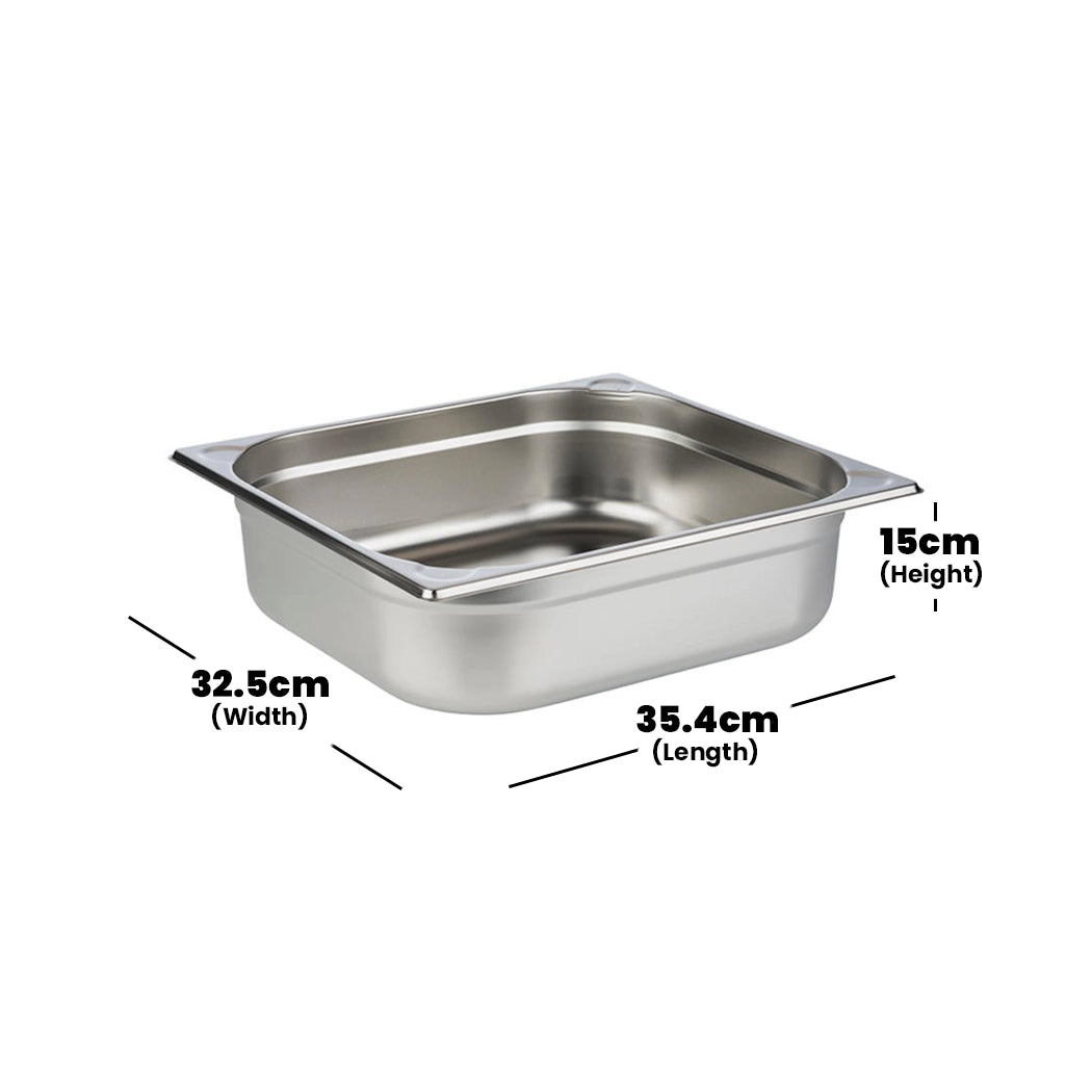 Viraj Stainless Steel GN 2/3 Pan, Height 15cm