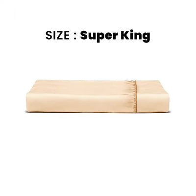 ths giza cotton super king fitted bed sheet beige