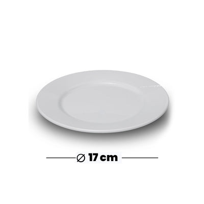 Tribeca Polycarbonate White Round Plate 17 Cm, BOX QUANTITY 40 PCS