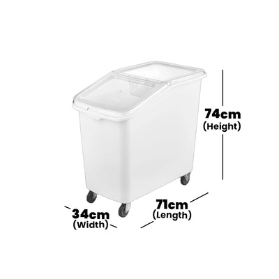 Ingredient Bin with Clear Scoop, 82 L, Set of 3 Pcs