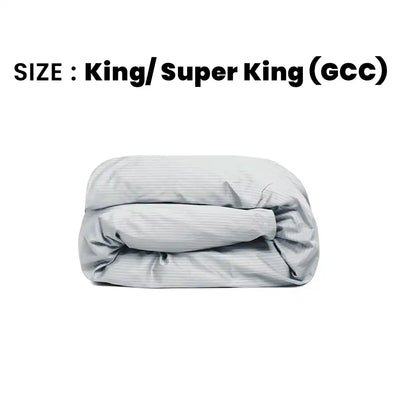 ths zen stripes king super king duvet cover silver grey