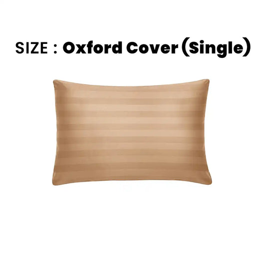 ths eternal stripes single cotton oxford pillow cover gold