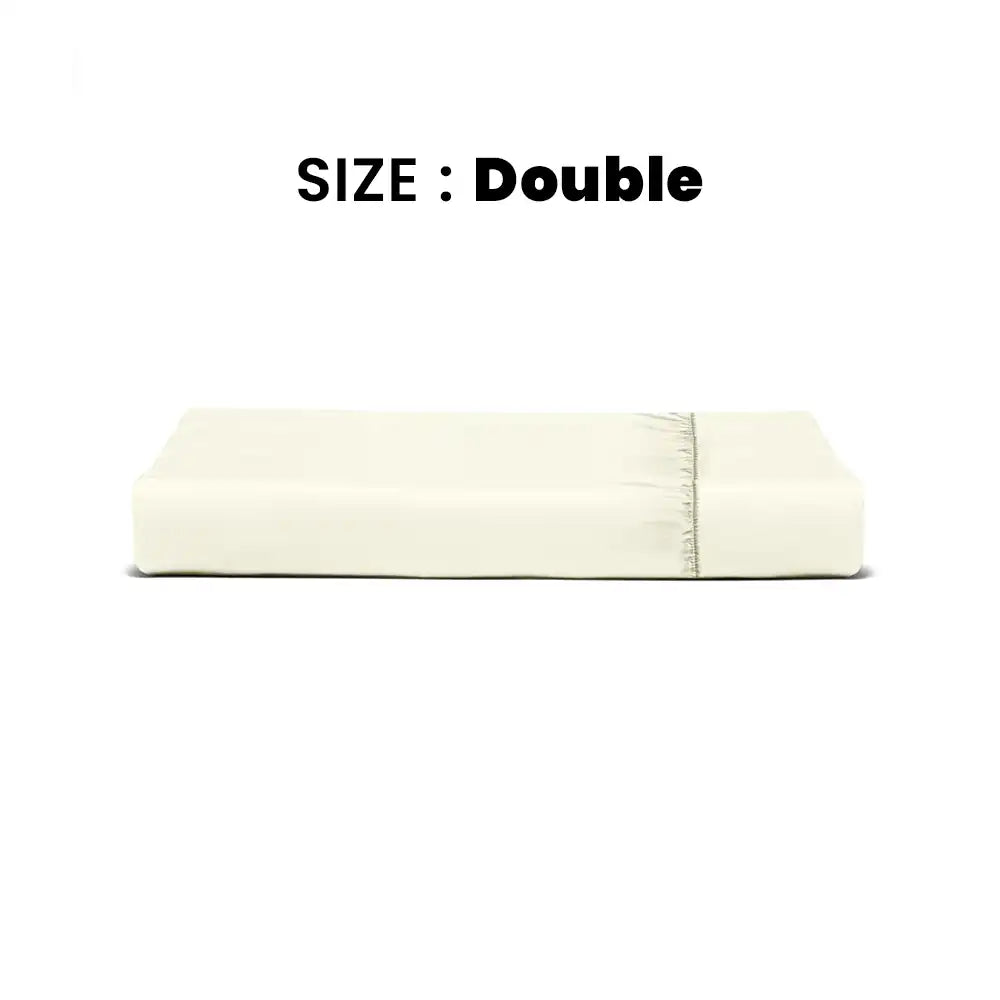 ths giza cotton double fitted bed sheet ivory