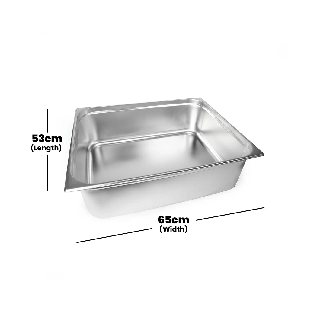 Viraj Stainless Steel GN 2/1 Pan, Height 6.5CM