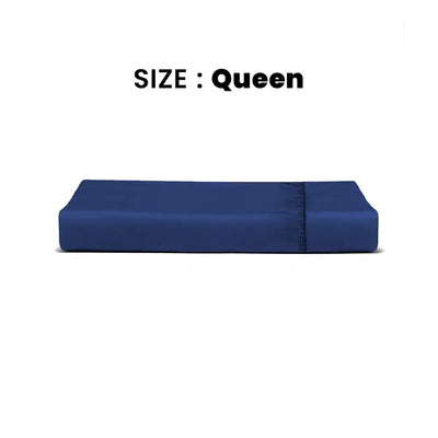 ths giza cotton queen fitted bed sheet indigo blue