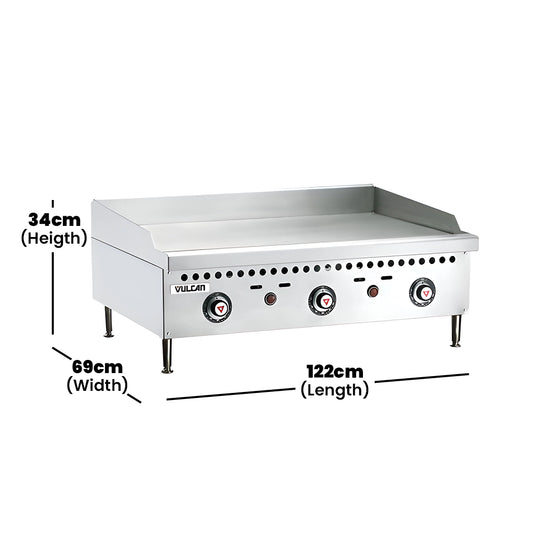 Vulcan VCRG 48 T Thermostatic Gas Griddle, 122 x 69 x 34 cm