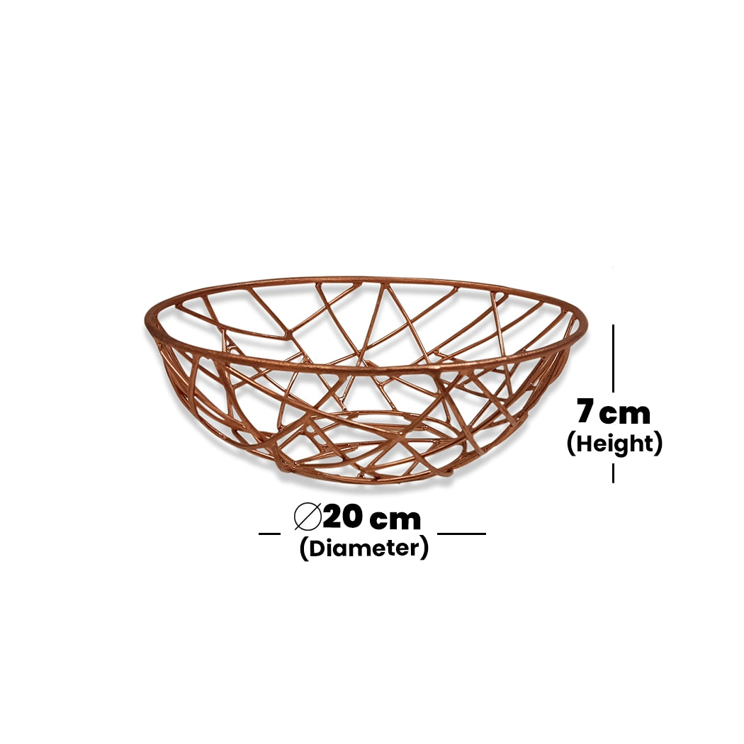 THS MS wire Bread Basket with copper finish 20x14x7 cm