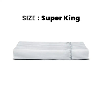 ths zen stripes super king fitted cotton bed sheet grey