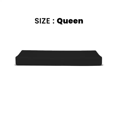 ths giza cotton queen flat bed sheet onyx