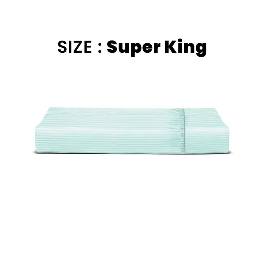 ths zen stripes super king fitted cotton bed sheet glacier