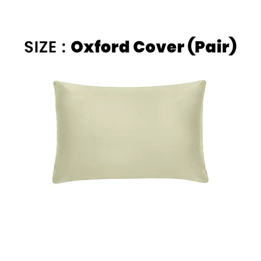 ths giza cotton oxford pillow cover pair silver green