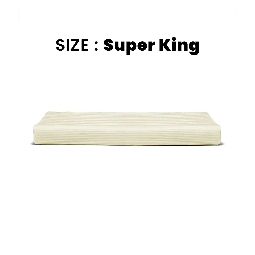 ths zen stripes super king cotton flat bed sheet ivory