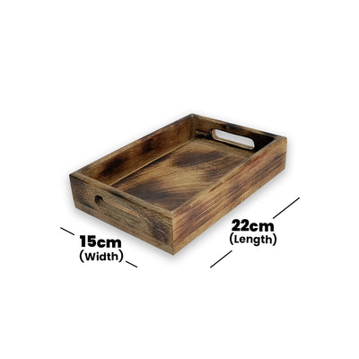 THS Wooden Box with handle slots-Medium Burnt finish