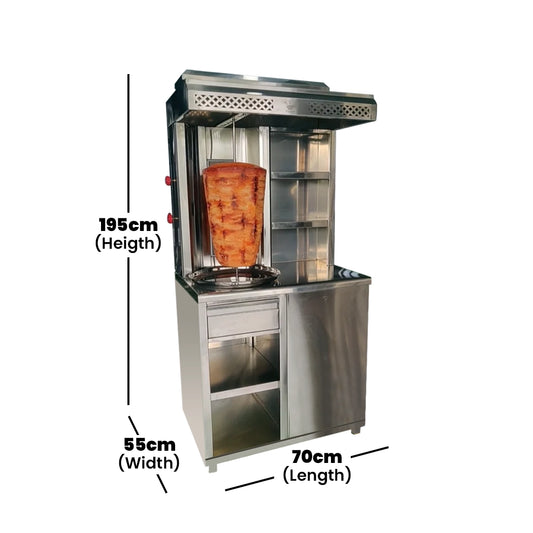 THS Glas Shawarma Machine, Cap 1 Unit, 55 x 70 x 195 cm