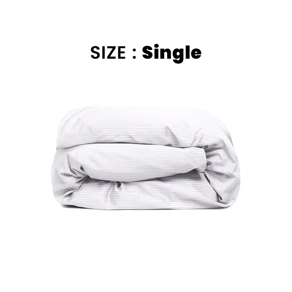 ths zen stripes single twin duvet cover white