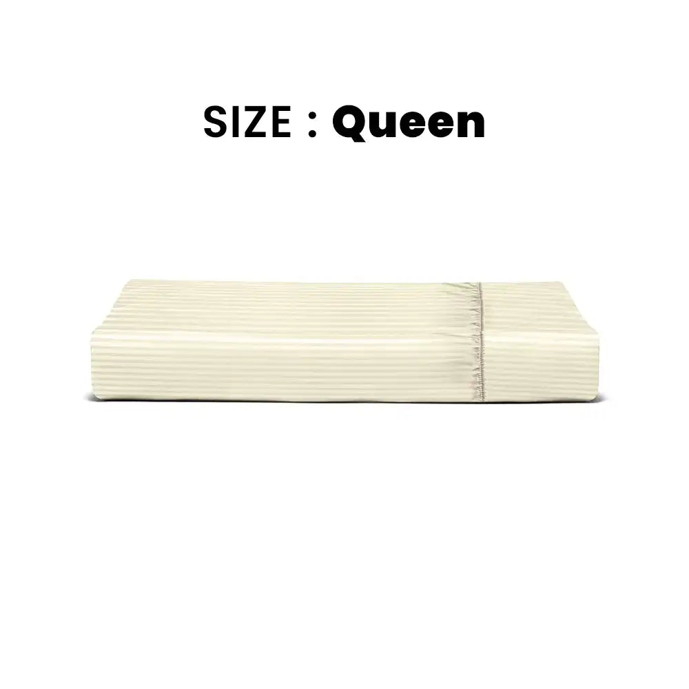 ths zen stripes queen fitted cotton bed sheet porpoise