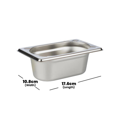 Viraj Stainless Steel GN 1/9 Pan, Height 6.5CM