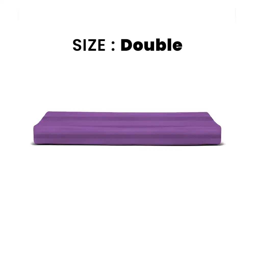 ths eternal stripes double cotton flat bed sheet purple