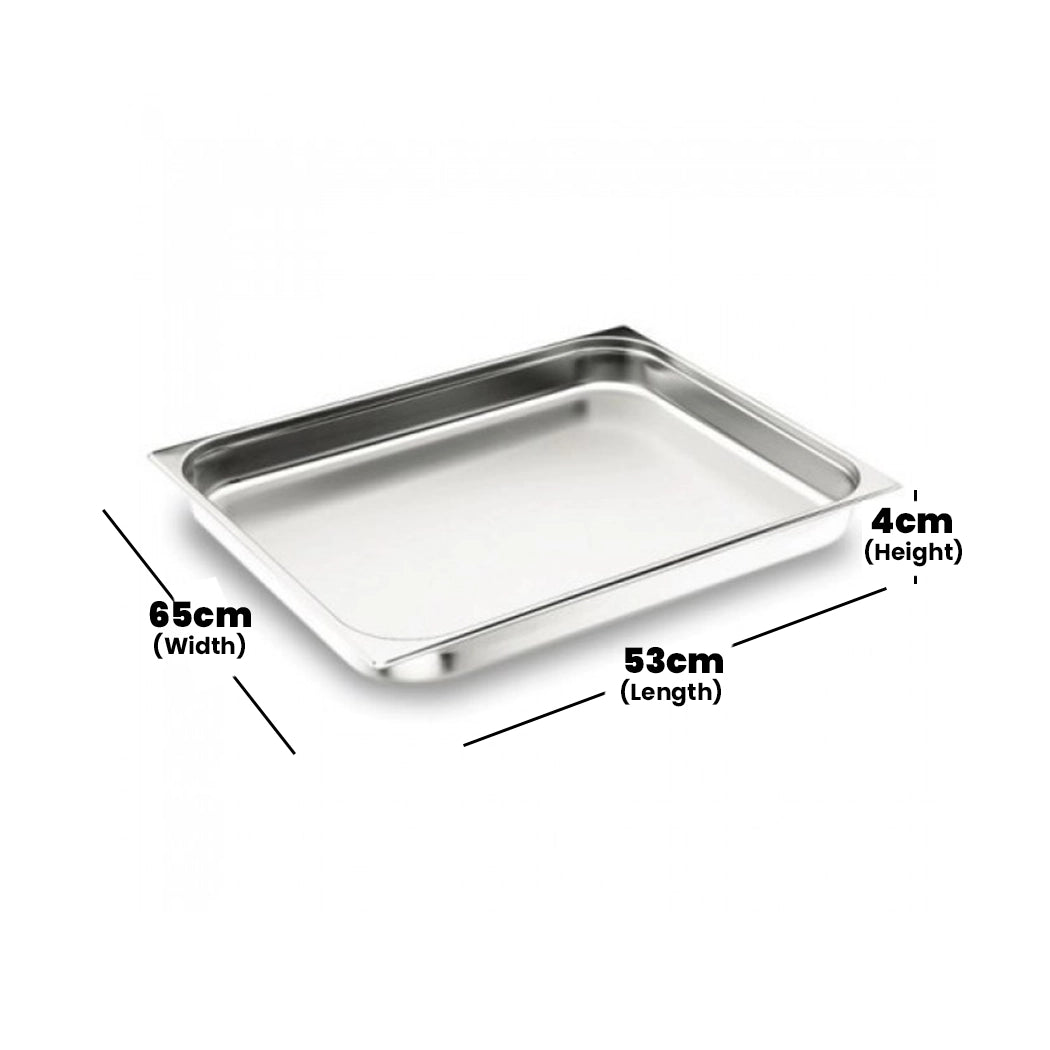 Viraj Stainless Steel Perforated GN 2/1 Pan, Height 20cm