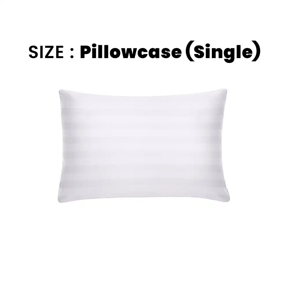 ths eternal stripes single cotton pillowcase white