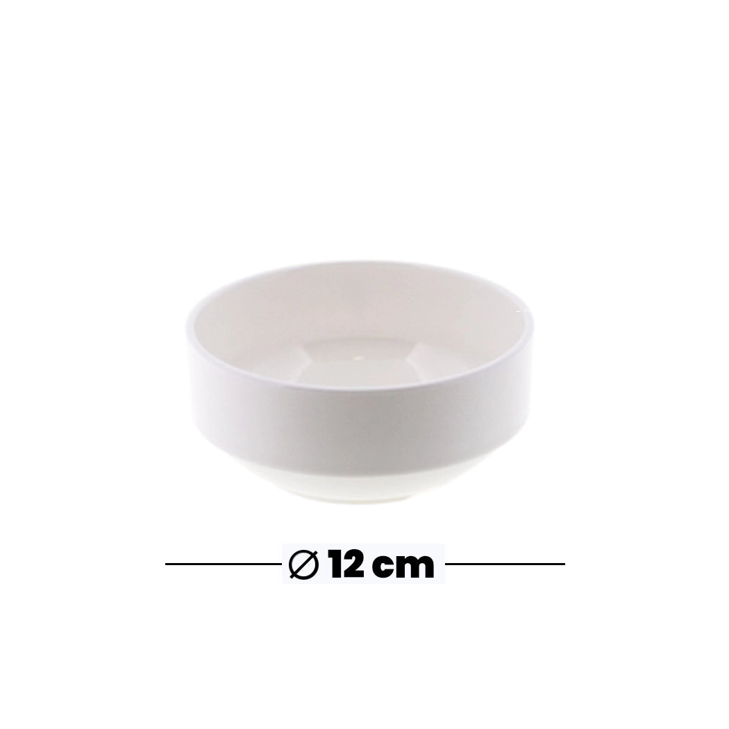 Tribeca Polycarbonate White Round Bowl  12 Cm, BOX QUANTITY 60 PCS