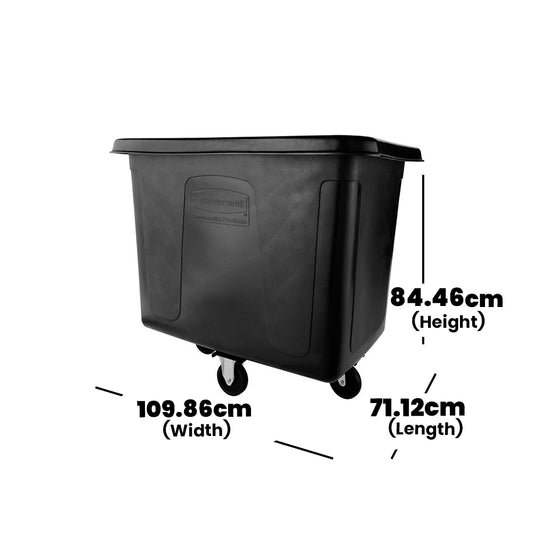rubbermaid 300l cube truck without lid black