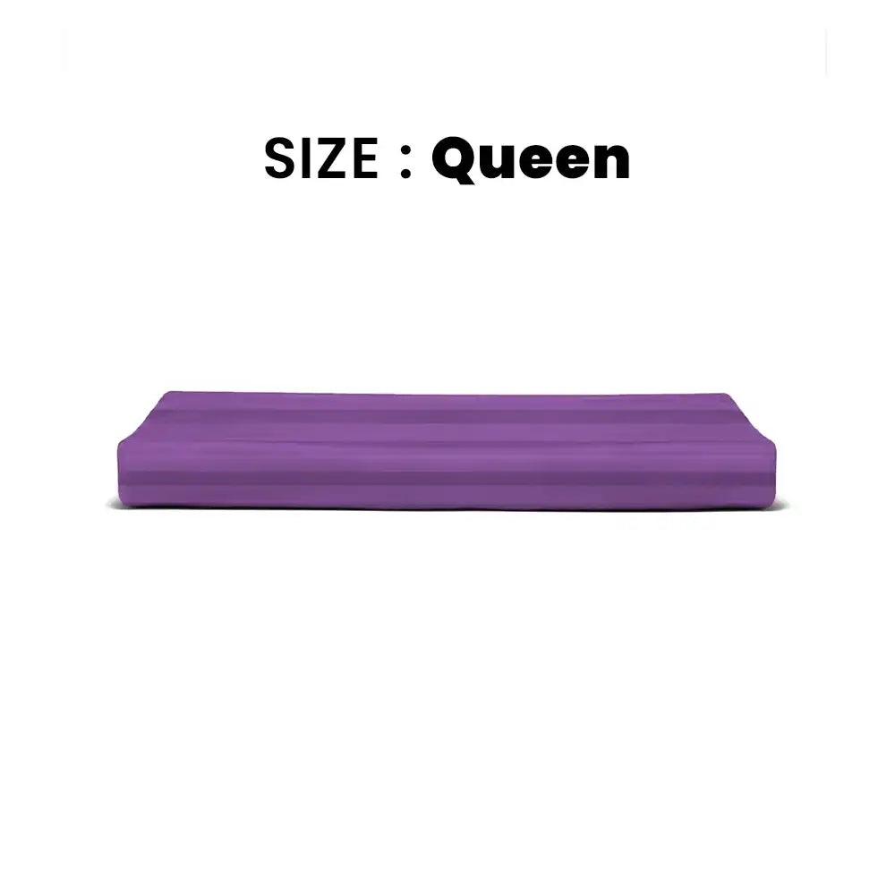 ths eternal stripes queen cotton flat bed sheet purple