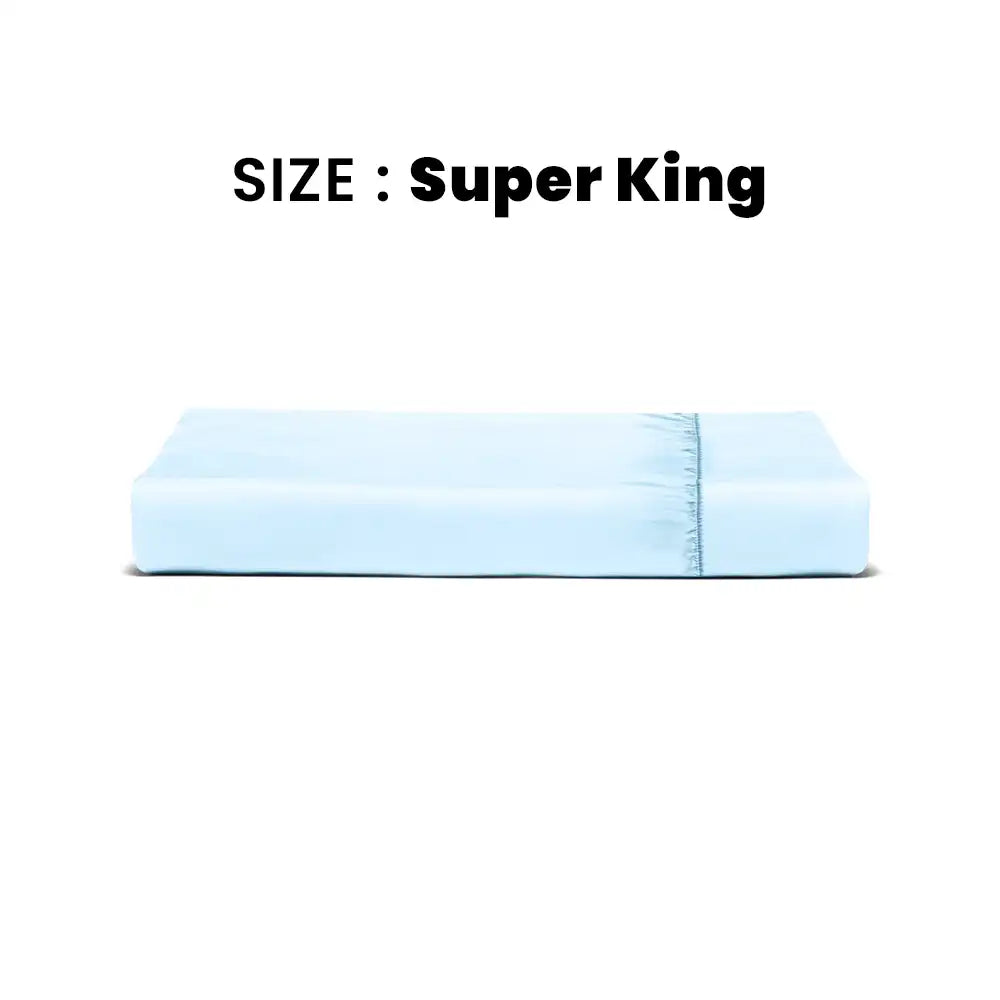 ths giza cotton super king fitted bed sheet baby blue