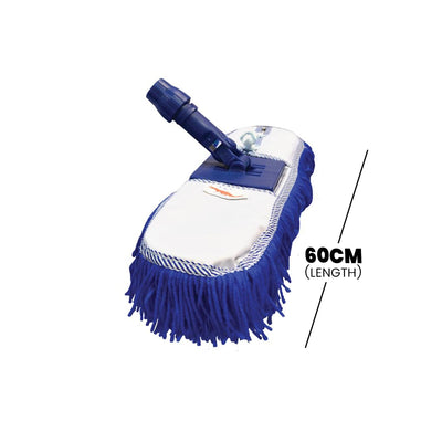 THS Cotton Flat Dust Control Mop 60 cm (Blue) & Aluminum Handle (set) , 130 cm , 12 pcs